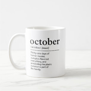 October Funny Halloween Dictionary Gift Coffee Mug
