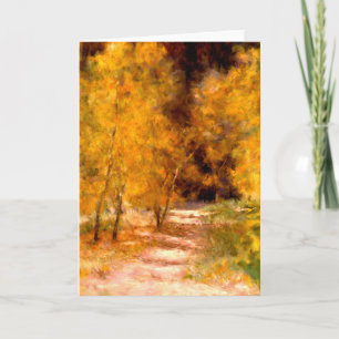 October Golden Trees Artistic Blank Greeting Card