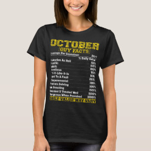 October Guy Nutrition Facts Libra Scorpio birthday T-Shirt
