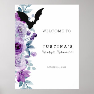 October Halloween Baby Shower Poster Sign