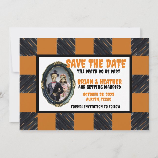 October Halloween Wedding Save The Date Invitation (Front)
