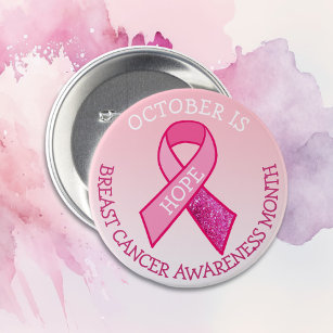 October is Breast Cancer Awareness Month 7.5 Cm Round Badge