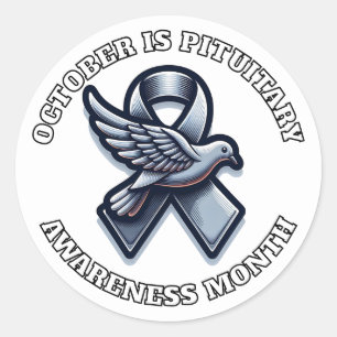 October is Pituitary Awareness Month Classic Round Sticker