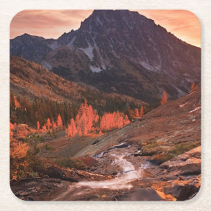 October Light on Headlight Basin Square Paper Coaster