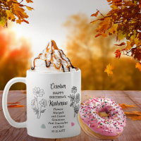 October Marigold and Cosmos Birthday Keepsake