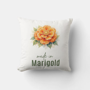 October Marigold Birth Flower Flat Thank You Cushion
