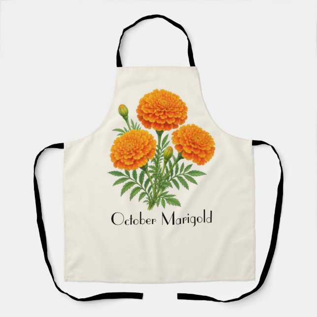 October Marigold Flowers  Apron (Front)