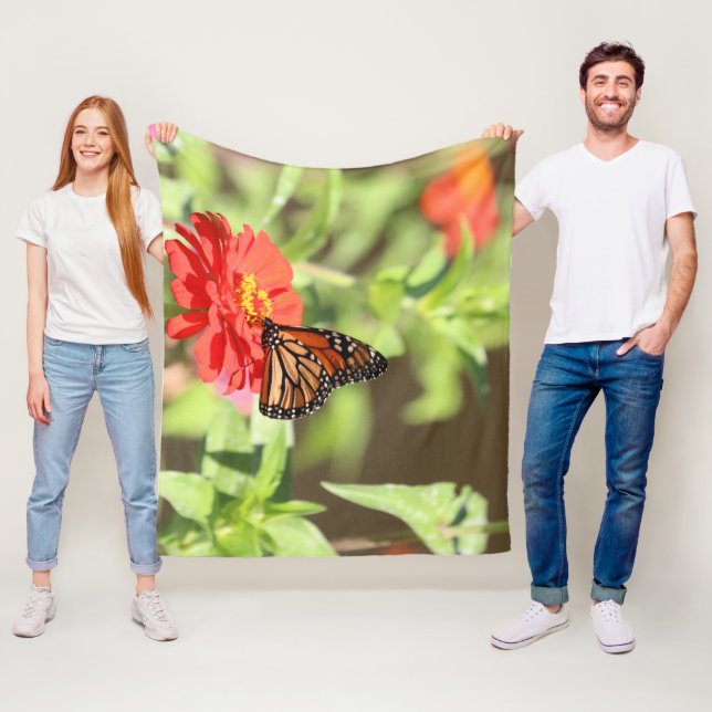October Monarch Fleece Blanket (In Situ)