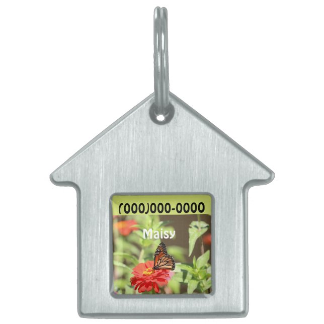 October Monarch Pet ID Tag (Front)