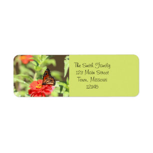 October Monarch Return Address Label
