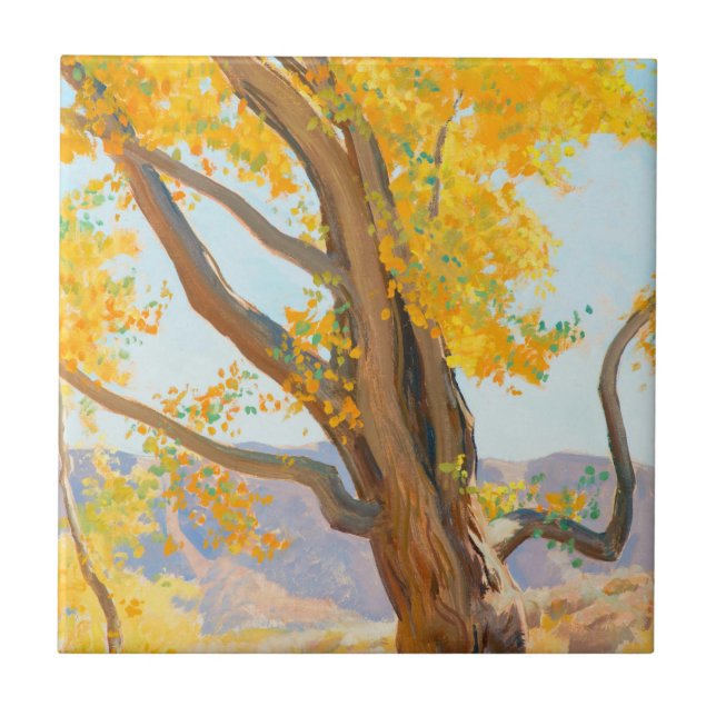 October Morning by Maynard Dixon Ceramic Tile (Front)