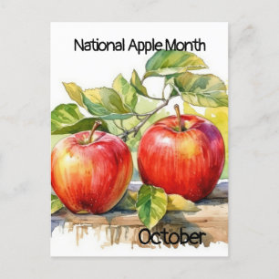 October National Apple Month Postcard