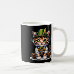 October Party Cat Funny German Bavarian Lederhosen Coffee Mug