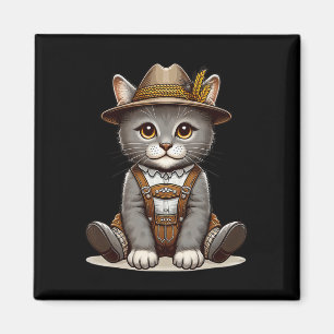 October Party German Cat Shirt Costume Women Men K Magnet