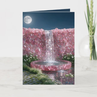 October Pink Tourmaline Waterfall Card