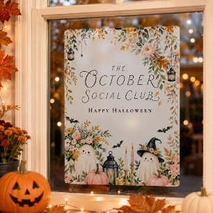 October Social Club Halloween Window Decor
