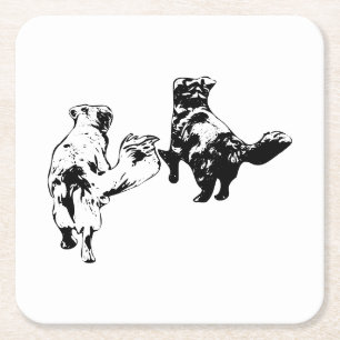 October Tails, Quiet Road Square Paper Coaster