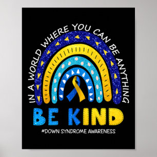 October We Wear Blue And Yellow Down Syndrome Awar Poster