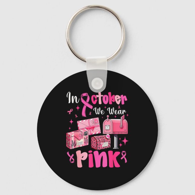 October We Wear Nk Breast Cancer Awareness Stal Wo Key Ring (Front)