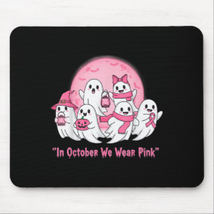 October We Wear Nk Ghosts Halloween Breast Cancer  Mouse Pad