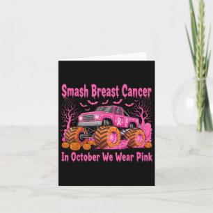 October We Wear Nk Monster Truck Halloween Breast  Card
