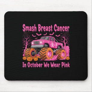 October We Wear Nk Monster Truck Halloween Breast Mouse Pad
