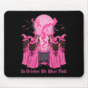 October We Wear Nk Witch Halloween Breast Cancer A Mouse Pad