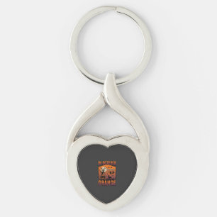 October We Wear Orange Halloween Pumpkin Llama Sku Key Ring