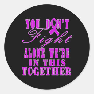 October We Wear Pink Awareness Of Breast Cancer Pu Classic Round Sticker