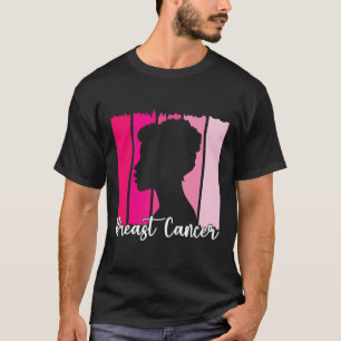 October We Wear Pink Black Afro Women Breast Cance T-Shirt