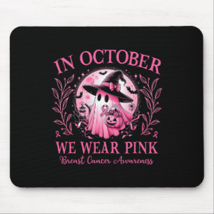 October We Wear Pink Breast Cancer Awareness Hallo Mouse Pad
