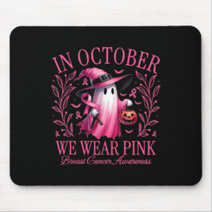 October We Wear Pink Breast Cancer Awareness Hallo Mouse Pad