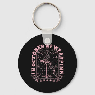 October We Wear Pink Breast Cancer Awareness Key Ring