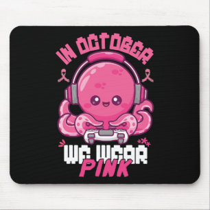 October We Wear Pink Breast Cancer Gaming Kids Boy Mouse Pad