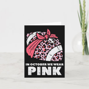 October We Wear Pink Footbyll Breast Cancer Awaren Card