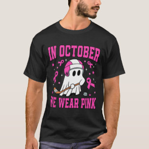 October We Wear Pink Ghost Hockey Breast Cancer T-Shirt