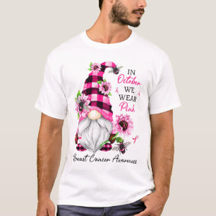 October We Wear Pink Gnome Breast Cancer Awareness T-Shirt