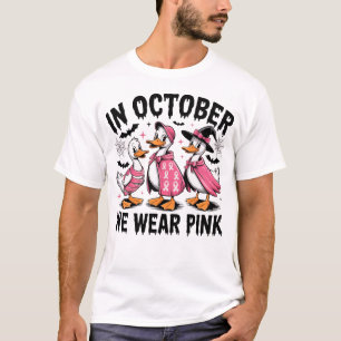 October We Wear Pink Halloween Ducks T-Shirt