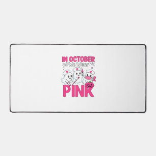 October We Wear Pink Nurse Breast Cancer Awareness Desk Mat