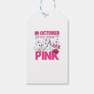 October We Wear Pink Nurse Breast Cancer Awareness Gift Tags