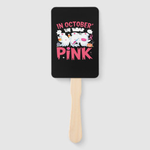 October We Wear Pink Nurse Breast Cancer Awareness Hand Fan