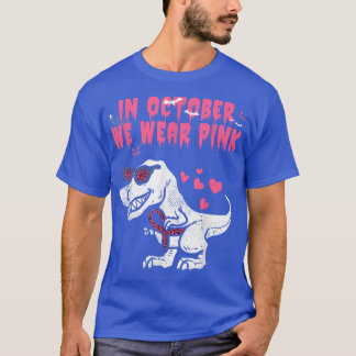 October We Wear Pink Tre Dinosaur Dino Leopard Hal T-Shirt