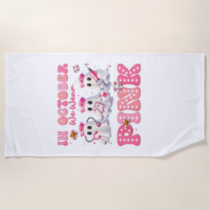October Wear Pink Boo Nurse Halloween Costumes Wom Beach Towel