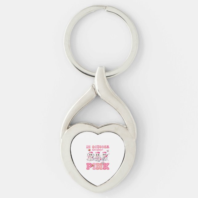 October Wear Pink Boo Nurse Halloween Costumes Wom Key Ring (Front)