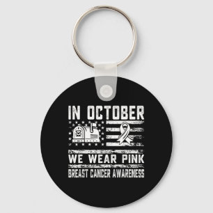 October Wear Pink Breast Cancer Awareness Postal Key Ring