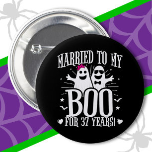 October Wedding Anniversary Funny 37th Anniversary 6 Cm Round Badge