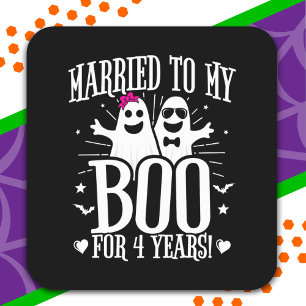 October Wedding Anniversary Funny 4th Anniversary Square Sticker