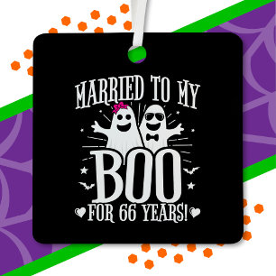 October Wedding Anniversary Funny 66th Anniversary Metal Tree Decoration