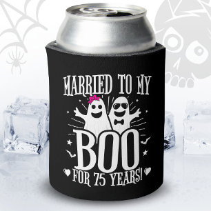 October Wedding Anniversary Funny 75th Anniversary Can Cooler