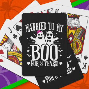 October Wedding Anniversary Funny 8th Anniversary Playing Cards